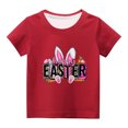 thumbnail image 2 of Edvintorg Kawaii Easter Shirts for Kids Summer Boys Girls Tshirt 2025 Fashion Cute Letter Printed Round Neck Short Sleeve Tee Top 3-14Years Schools Outfit Children's Clothing, 2 of 6
