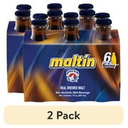 (2 pack) Maltin Polar Non- Alcoholic Malt Beverage 7 oz Glass Bottles (6 Pack)