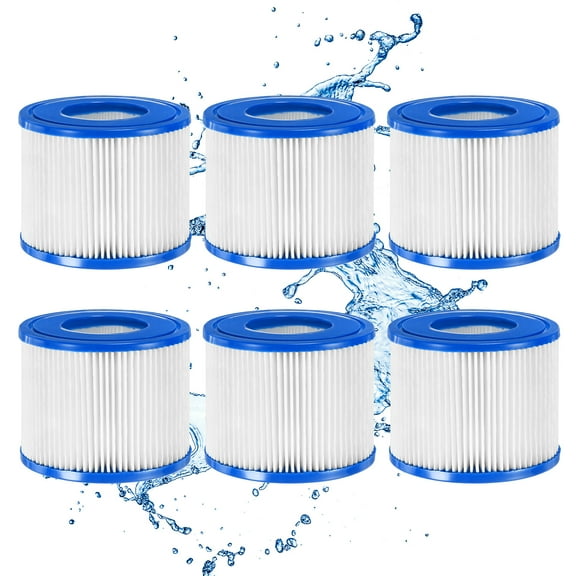 Uxcell 6-Pack Hot Tub Filter 2"x4.1"x3.1", Pool Filter Cartridge Replaces Accessories Screw-in Thread Filter with Inflatable Hot Tub/Spa Models/Springs Spa/Swimming