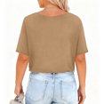 thumbnail image 4 of Ailaofu Womens Plus Size Tops Short Sleeve Shirts Crew Neck Dressy Casual Blouses Trendy Keyhole Tunic Top, 4 of 7