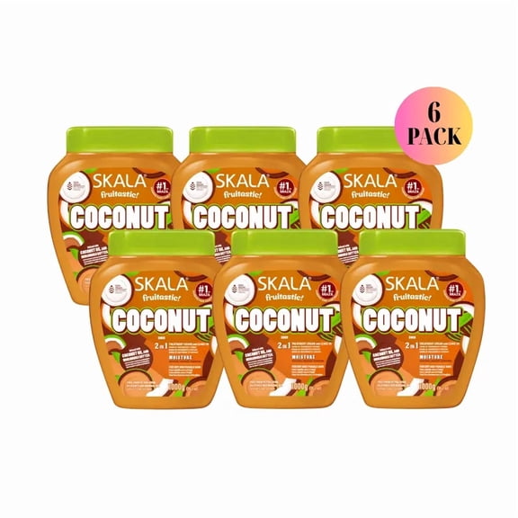 Skala Coconut 6-Pack – Skala Coconut 2-in-1 Hair Treatment Cream 1000 g Each | Deep Moisture, Repair & Shine for Dry, Curly and Wavy Hair