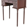 thumbnail image 6 of Mecor Vanity Table Set w/Tri-Folding Mirror,Wood Makeup Table and Round Stool & 5 Drawers Storage,Girls Women Bedroom Furniture Dressing Table (Brown), 6 of 7