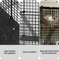thumbnail image 6 of Dextrus 4-Tier Cat Cage with Litter Box, Indoor Multi-Level Cat House with Platforms & Ramps for 1-3 Small Cats, 41"L x 14"W x 55"H,Black, 6 of 10