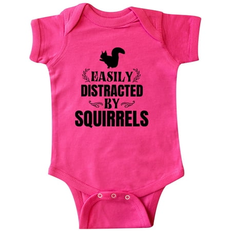 

Inktastic Easily Distracted by Squirrels Gift Baby Boy or Baby Girl Bodysuit