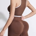 thumbnail image 6 of TOWED22 Women 2 Piece Workout Sets Padded Yoga Tank Top High Waisted Biker Shorts(Coffee,M), 6 of 8