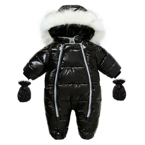 TAIAOJING Toddler Girls Boys Hoodies Snowsuit Romper Jacket Baby Girl Boy Winter Cute Coat Snowsuit Clothes Zipper Jumpsuit Hooded Snow Wear Coat Outwear Thermal Coat 12-18 Months