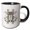Black/White, variant on 3drose, Letter B- White Rabbits Monogram with Shells and Crown, 11oz Two-tone Green Mug