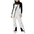thumbnail image 3 of Jinhomg Womens Ski Snow Bibs Pants Winter Insulated Snowboard Overalls Outdoor Water Resistant Romper Snow Pant Windproof Adjustable Jumpsuits White,XXL, 3 of 7