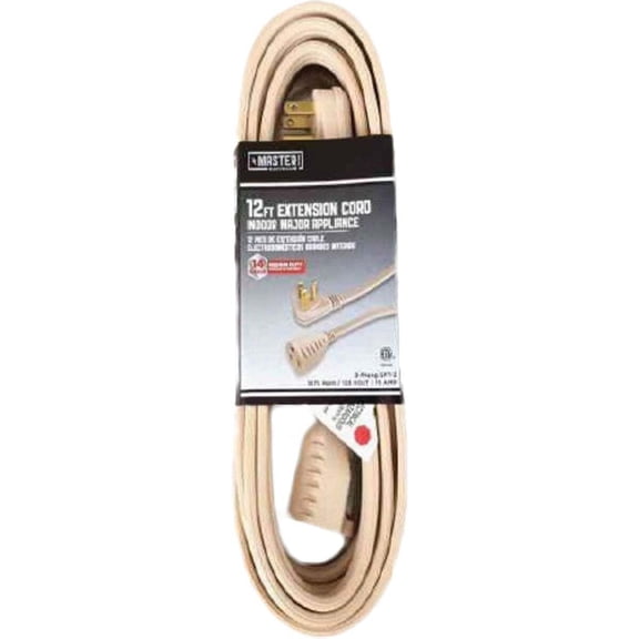 Woods Heavy Duty Appliance Cord AC-PT3143-12-BG - 15A, 12 Ft, 14/3, Beige