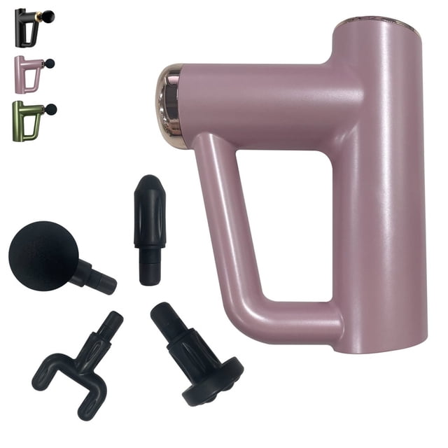 Massage Gun Handheld Deep Tissue Percussion Muscle Massager with 6 Adjustable Speed and 4 Heads for Athletes Pain Relief Black