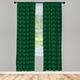 thumbnail image 4 of Ambesonne Modern Window Curtains, Greenish Curved Stripes Art, Each 28" W x 84" L, Green and Black, 4 of 4