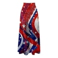 thumbnail image 4 of Womens Maxi Skirts Ladies' Flag Graphic Printed Casual Half Long Fall Spring Summer Multicolour Skirt L, 4 of 4