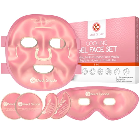 Mascarilla facial de hielo refrescante y mascarilla refrescante para ojos Medi Grade, rosa