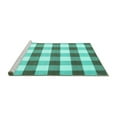 thumbnail image 2 of Ahgly Company Machine Washable Indoor Rectangle Checkered Turquoise Blue Modern Area Rugs, 7' x 10', 2 of 4