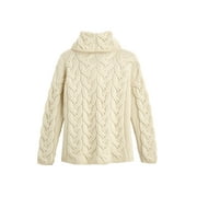ARAN WOOLLEN MILLS Womens Aran Knit Sweater, Merino Wool Cowl Neck Ca