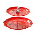 thumbnail image 2 of Soporte para cupcakes y postres, soporte para pasteles, centro de mesa, elegante soporte para cupcakes de 2 niveles Rojo con oso plateado, 2 of 9