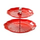 thumbnail image 2 of Soporte para cupcakes y postres, soporte para pasteles, centro de mesa, elegante soporte para cupcakes de 2 niveles Rojo con oso plateado, 2 of 9