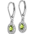 thumbnail image 2 of Sterling Silver Rhodium-Plated Diam. & Peridot Earrings (26 X 7) Made In India qbe10aug, 2 of 5