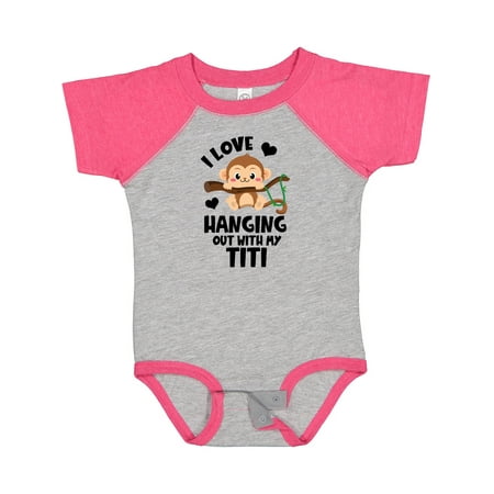 

Inktastic Monkey I Love Hanging out with My Titi Gift Baby Boy or Baby Girl Bodysuit