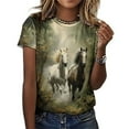 thumbnail image 3 of Cool Horse T-Shirt O Neck Retro Print Big Size T-Shirts Short Sleeve Tees Womens Pretty Design, 3 of 5