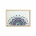 thumbnail image 1 of Peacock Wall Art with Frame, Peacock Illustration Exotic Wildlife Feather Ornament Vintage Oriental, Printed Fabric Poster for Bathroom Living Room, 35" x 23", Violet Blue Green Pink, by Ambesonne, 1 of 2