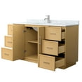 thumbnail image 2 of Elan TK 60" Light Oak Single Vanity & White Carrara Marble Top & Nickel Trim, 2 of 5