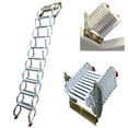 thumbnail image 3 of Échelle Étroite Murale Rétractable Pliable Escaliers de Loft 10+2 Marches Alliage Al-Mg Blanc, 3 of 10