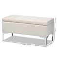 thumbnail image 3 of Bowery Hill Beige Velvet Silver Finished Storage Ottoman, 3 of 11