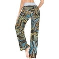 thumbnail image 5 of Women's Boho Geometric Pajama Pants, Casual Pajama Bottoms Lounge Pants Wide Leg, 5 of 7