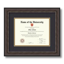 ArtToFrames 7x9 inch Diploma Frame - Framed in Grey and Black Frame with Black and Gold Mats, Comes with Regular Glass and Sawtooth Hanger for Wall Hanging (D-4448-7x9)