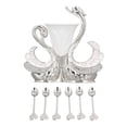 thumbnail image 2 of Juego De Cuchara De Cena Decorativa, Juego De Vajillas De Forma De Cisne Exquisito Con Elegante Soporte De Cuchara Con 6 Cucharas Para Frutas De Café., 2 of 7