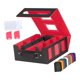 thumbnail image 2 of Caja para mazos de cartas coleccionables, organizador resistente para coleccionistas, estuche premium para tarjetas deportivas Rojo negro, 2 of 9