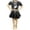 Black, variant on SNKSDGM Summer Dresses for Teens Kids Stage Performance Puffy Dress Shiny Pleated Skirt Short Skirt for Dance Recital Xs Girls Dresses Size 7-8 Long Sleeves