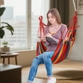 thumbnail image 5 of Blueek "Comfortable Indoor/Outdoor Hanging Chair, Portable Lazy Swing for College Dorms & Apartments, Multicolor Cotton Hammock Chair", 5 of 6