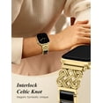thumbnail image 4 of Wearlizer Compatible with Apple Watch Band for Women 38/40/41/42/44/45/46/49mm, Celtic Knot Stainless Steel Resin Bracelet Band, Dressy Chain Link Strap for iWatch Series 11/10/9/8/7/6/5/4/SE/Ultra, 4 of 7