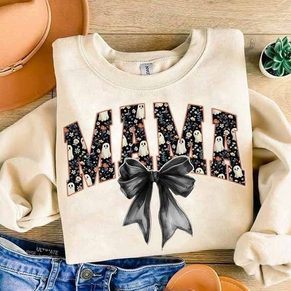 Spooky Mama Sweatshirt, Halloween Mama Sweatshirt, Spooky Season Sweatshirt, Coquette Halloween Sweatshirt, Spooky vibes Sweatshirt, Fall Sweatshirt, Halloween Mama TH050602