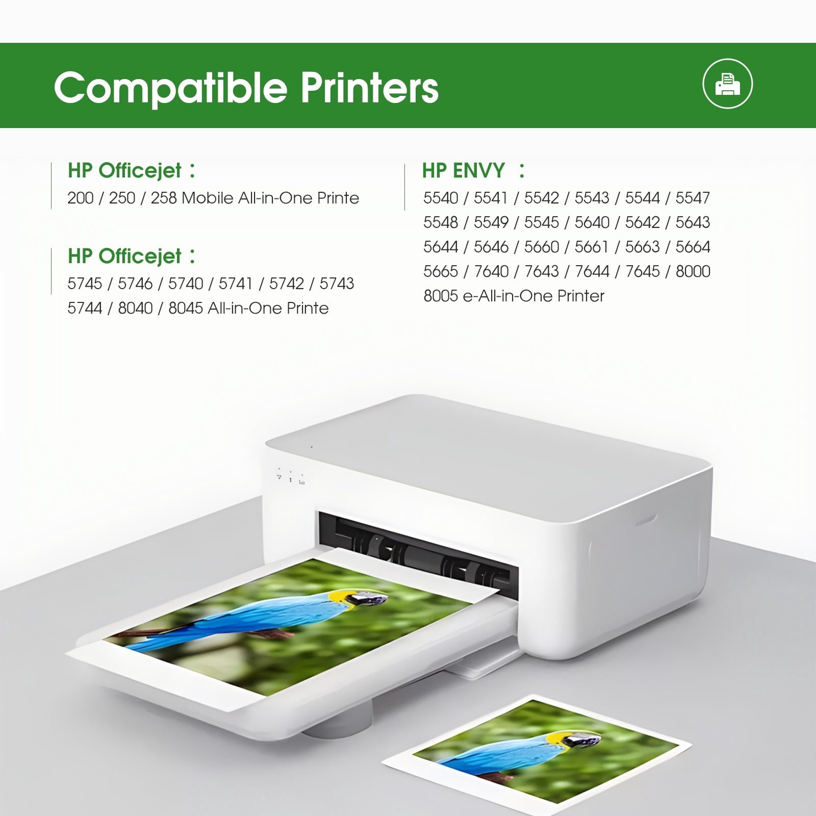 62 Ink Cartridges Compatible for HP 62XL Ink Cartridge Ink 62 for 5540 5640 5660 7644 7645 5740 8040 200 250 Printer (2-Pack)
