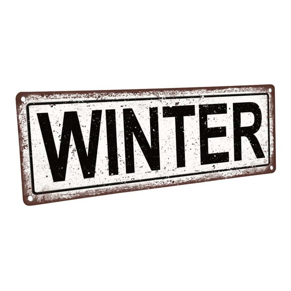 Winter 4"x12" Metal Sign, Wall Décor for Seasonal and Holidays