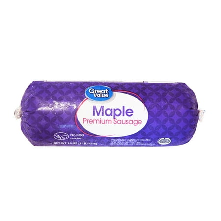 Great Value Maple Premium Sausage Roll, 16 oz, Plastic Wrapped, Refrigerated