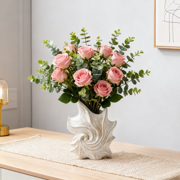 Jarrón para Arreglos Florales Hidropónicos Jarrón Decorativo Blanco para Sala de Estar.