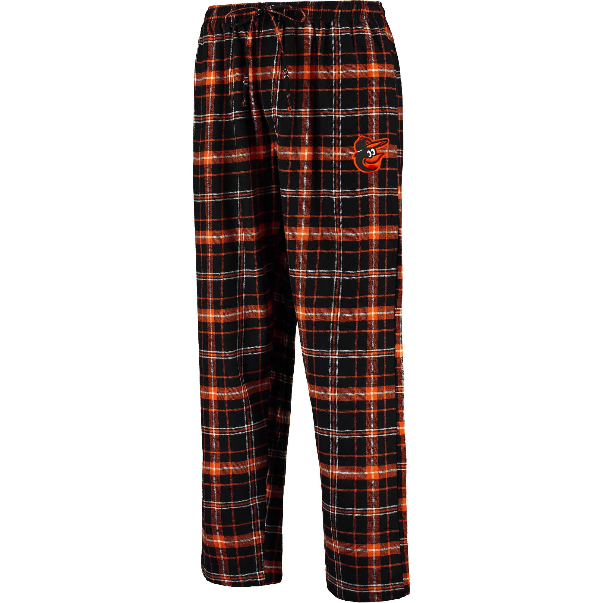 orange tartan pants