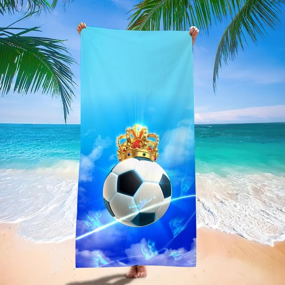 2025 New Football Beach Towel Soccer Themed Microfiber Bath Towel for Adults Seaside Quick Dry Towel (7)
