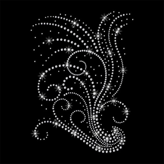 Glass Hotfix Rhinestone Iron on Appliques Costume Accessories for Clothes Bags Pants Floral 297x210mm Glass Rhinestone