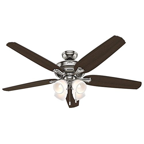 Hunter 54131 Channing 60 Led Indoor Brushed Nickel Ceiling Fan With Light Kit Com Hunter 54131 Channing 60 Led Indoor, Is Ceiling Fan Light Bright Enough