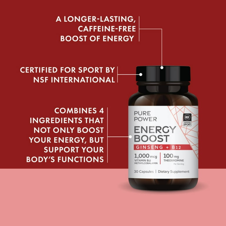 dr mercola b12 injections Dr. Mercola Pure Power Energy Boost, 30 Servings (30 Capsules), Ginseng +  B12, Dietary Supplement, Boosts Physical & Mental Energy, Non-GMO