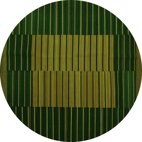 Ahgly Company Indoor Round Oriental Green Traditional Area Rugs, 5' Round