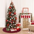 thumbnail image 2 of Falda para árbol de Navidad FUHSY con lentejuelas y terciopelo burdeos, 90 cm, 2 of 7