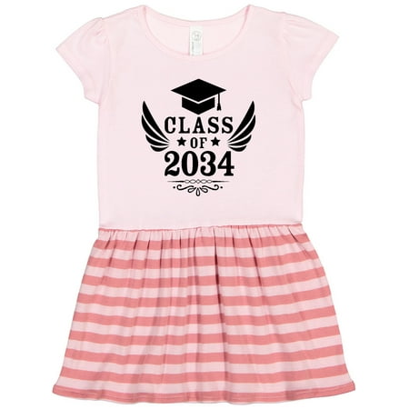 

Inktastic Class of 2034 with Graduation Cap and Wings Gift Toddler Girl Dress