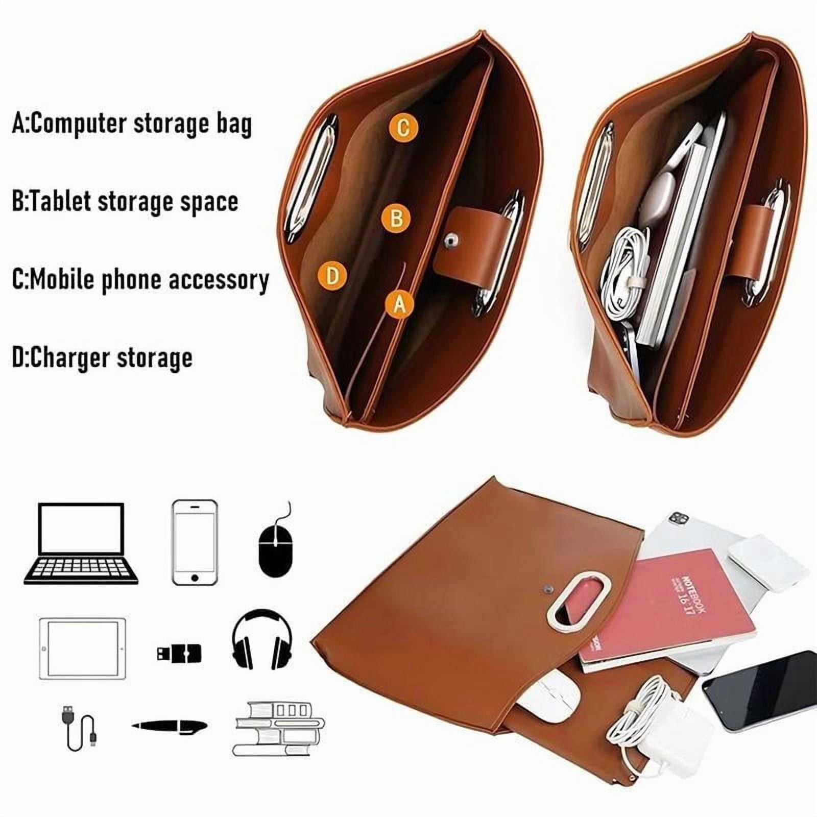Stylish Women's Laptop Tote Bag Set, Large Capacity Waterproof Leather Handbag for Work, Travel, and Everyday Use, Versatile Briefcase and Tote for All Occasions