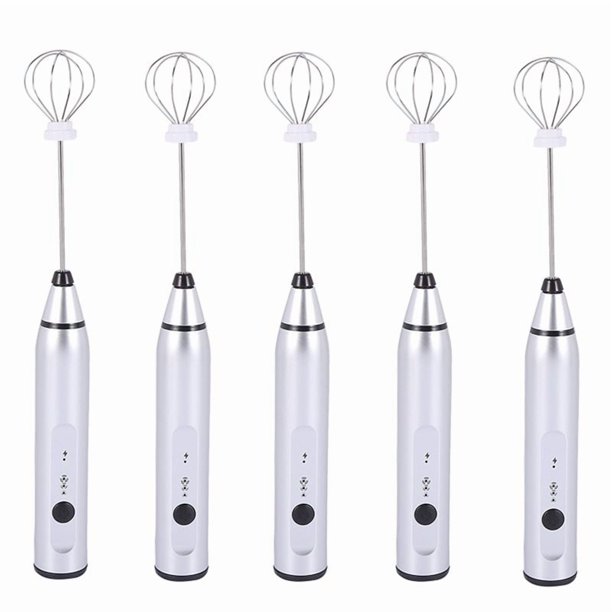 5X Recargable Eléctrico Vaporizador de Leche Con 10 Batidores, Máquina de Espuma de Mano para Café, Café Con Leche, Capuchino, Chocolate Caliente, Mezclador de Bebida Duradera